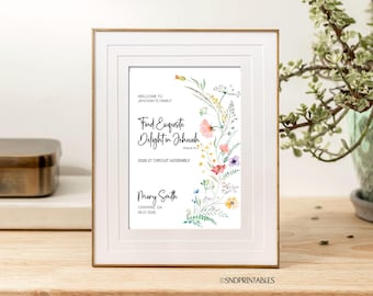 Personalized "Find Exquisite Delight in Jehovah" JW Baptism Printable with Spring Flowers