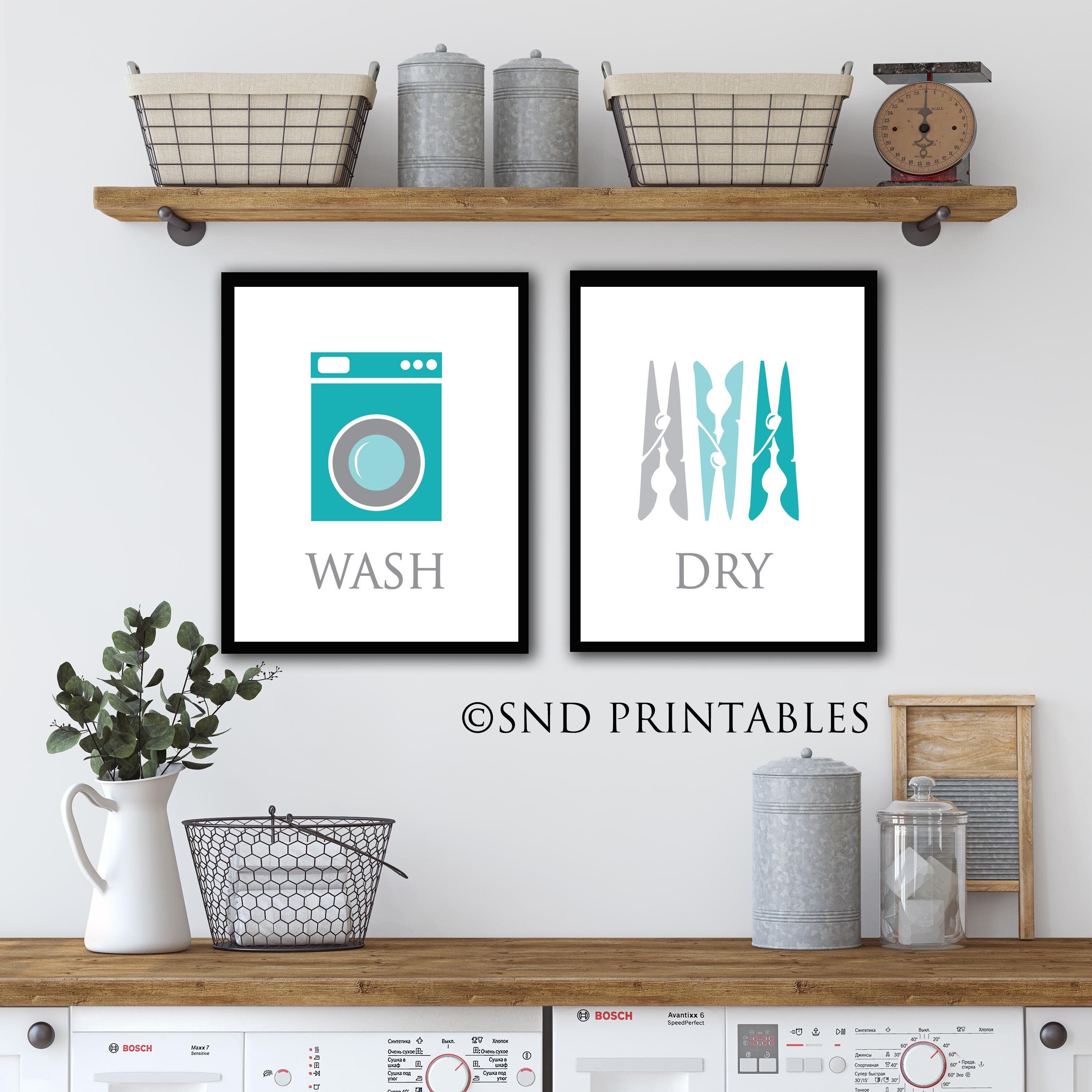 Wash Dry Fold Repeat Set of 4 - Wall Art Printables in 8 X 10 and 12 X ...