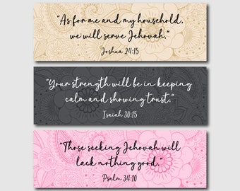 Scripture Digital Bookmarks - JW Year Text - As for me and my household - Printable Christian Bookmarks