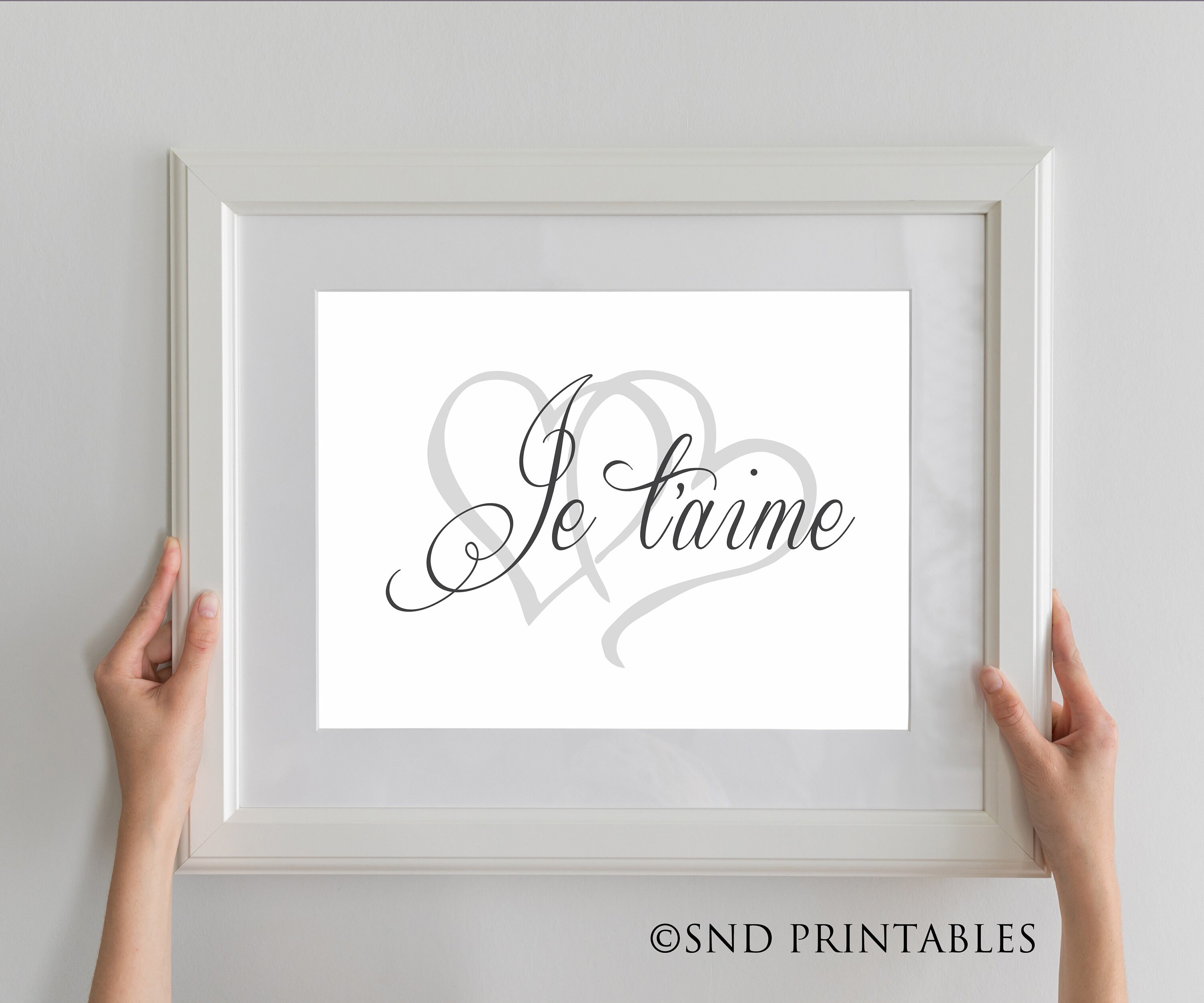 Je t'aime I love you Printable Wall Art French Wall | Etsy