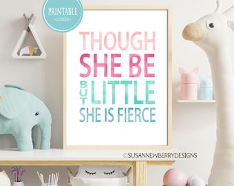 Lámina infantil con cita de Shakespeare: Aunque sea pequeña (archivo digital)