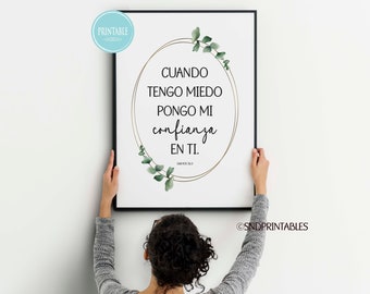 2024 JW Year Text Spanish II - Cuando tengo miedo pongo mi confianza en ti - Wall Art Printable - Eucalyptus - Psalm 56:3