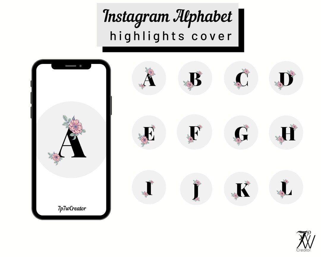 Instagram Alphabet Story Highlight Cover Aqua Spring Etsy