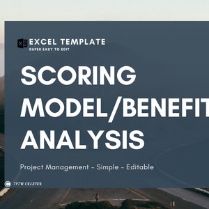 Scoring Model | Benefit Analysis | Excel criteria model template | Management | Ranking Model spreadsheet | Digital Model Printable A4 |