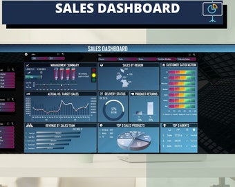 Sales Dashboard Excel | Dynamic Interactive Dashboard | Pivot | Excel Template | Digital tool