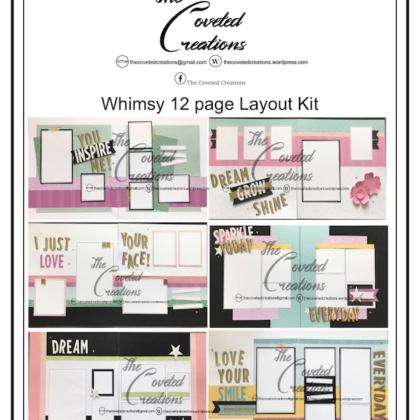 Kit pre-taglio layout di pagina Whimsy 12