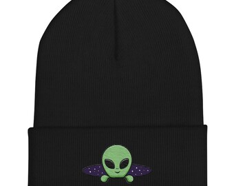Gorro Alien Bordado: Gorro de Malha com Punho - Aliencore Streetwear