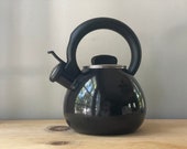 Super Cute Small Black Tea Kettle Stove Top Enamel Tea Pot Black Copco Kettle Retro Kitchen