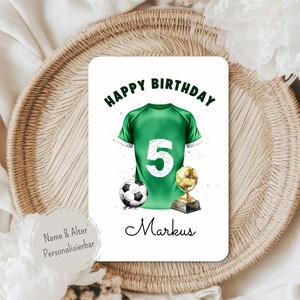 Personalisierte Fußball Geburtstagskarte – Aquarell Kindergeburtstagskarte mit Name & Alter – Sport Karte Junge – Football Birthday Card image 9