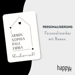 Personalisierte Neue Zuhause Karte – Einzugskarte mit allen Familiennamen – Hauskauf Glückwunschkarte Individuelle Familienkarte zum Einzug image 5
