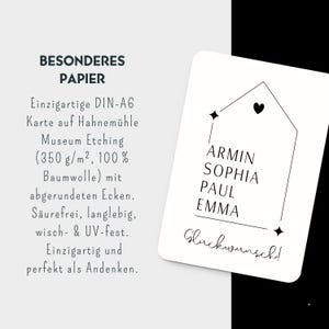 Personalisierte Neue Zuhause Karte – Einzugskarte mit allen Familiennamen – Hauskauf Glückwunschkarte Individuelle Familienkarte zum Einzug image 4