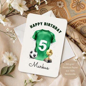 Personalisierte Fußball Geburtstagskarte – Aquarell Kindergeburtstagskarte mit Name & Alter – Sport Karte Junge – Football Birthday Card image 10