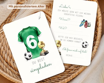 Fußball Einladungskarte Geburtstagsparty für Jungen - Einladung Kindergeburtstag Fußball Geburtstag  - Football birthday invite