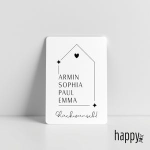 Personalisierte Neue Zuhause Karte – Einzugskarte mit allen Familiennamen – Hauskauf Glückwunschkarte Individuelle Familienkarte zum Einzug image 12
