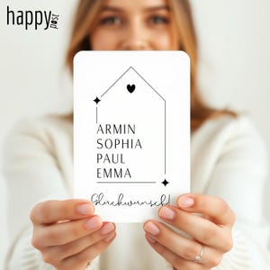 Personalisierte Neue Zuhause Karte – Einzugskarte mit allen Familiennamen – Hauskauf Glückwunschkarte Individuelle Familienkarte zum Einzug image 10