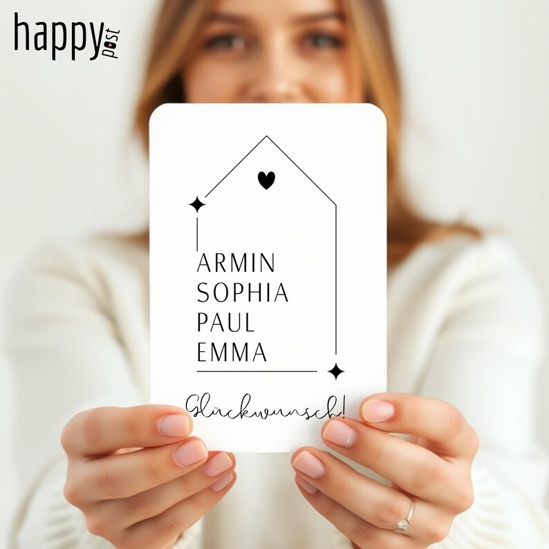 Personalisierte Neue Zuhause Karte – Einzugskarte mit allen Familiennamen – Hauskauf Glückwunschkarte Individuelle Familienkarte zum Einzug image 10