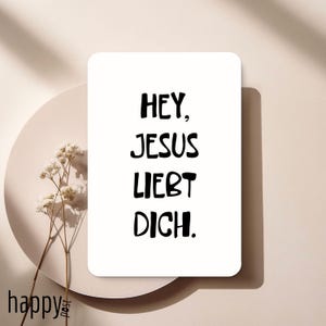 Hej, Jesus liebt dich. Karte – Christliche Mutmacher Karte & Ermutigung – Positiv Grußkarte für Freunde, Familie und Kollegen