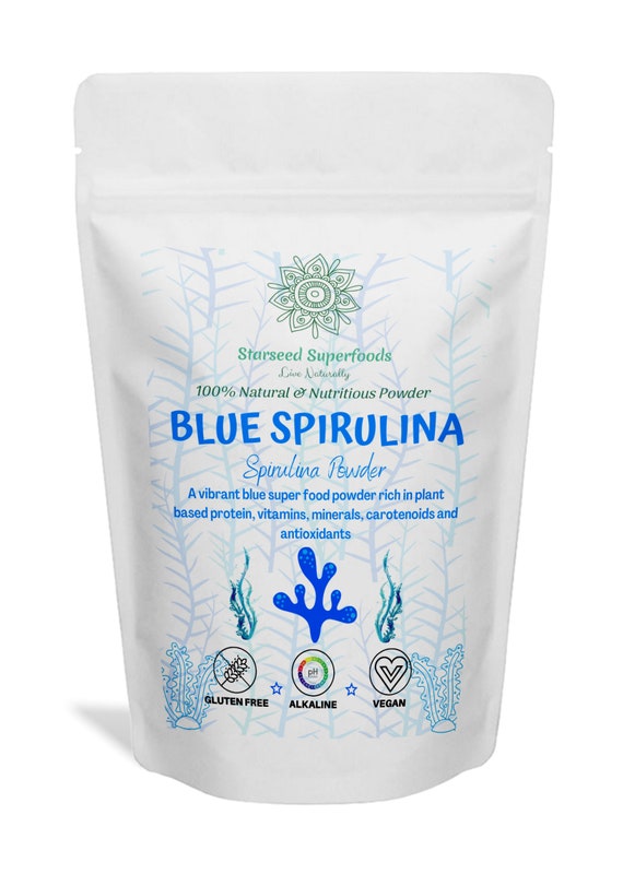 Spirulina blu 100 naturale e nutriente polvere blu vegano 50g Etsy
