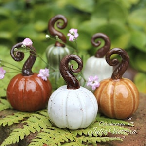 Keramisk pumpa | Handgjord Halloween-höstdekoration – miniatyrlerskulptur, söt höstdekoration, läskig höstdekoration för hemmet, tacksägelse