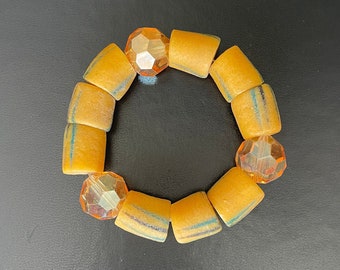 Handmade Ghanaian Glass Beaded Bracelet, Ashanti Style