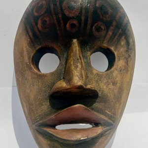 Hand Carved and Painted Wooden Mask from Ghana