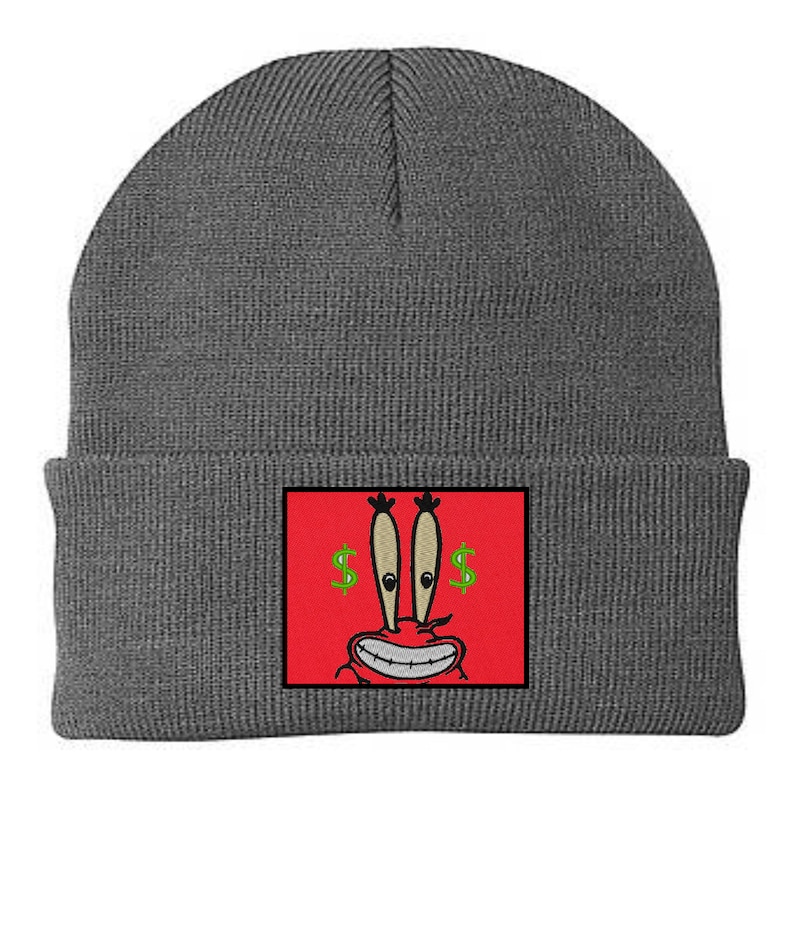 Krusty Krab Beanies Spongebob Squarepants Embroidered Hat Etsy