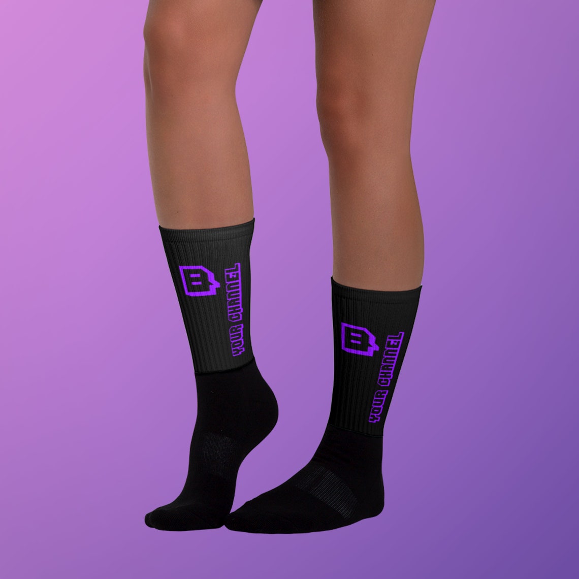 Custom Twitch Channel Name Logo Socks Streamer's Gift Etsy
