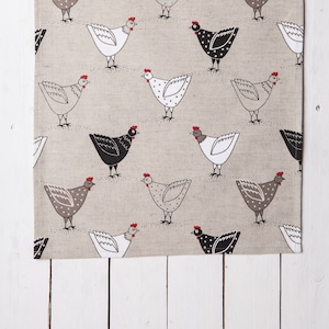 Table runner, Hen (chicken) design, Table decor, Housewarming gift, Christmas gift, Gift for woman, Country house, Farm house kitchen