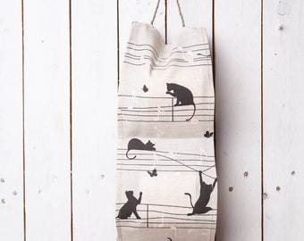 Suporte para papel higiênico de algodão, design de gatos e notas, decoração de banheiro, organizador de banheiro pequeno, suporte para armazenamento de papel higiênico, suporte para rolo de papel higiênico