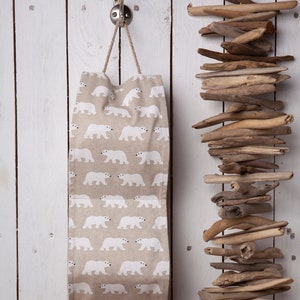 Porta carta igienica in cotone, design orso polare, arredo bagno, piccolo organizer da bagno, porta carta igienica portaoggetti, porta carta igienica