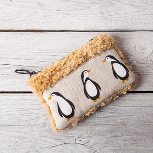 Sacs à main de pièce de monnaie, mini sac Etui, conception de pingouin, sac de mini, sac de carte, poche de fermeture éclair peu, poche d’écouteur, sac de pièces de monnaie, petit cadeau de Noël