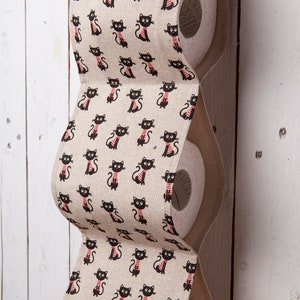 Porta carta igienica in cotone, design gatti, arredo bagno, piccolo organizer da bagno, porta carta igienica, porta carta igienica, simpatici animali