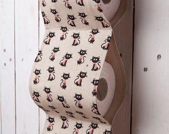 Suporte para papel higiênico de algodão, design de gatos, decoração de banheiro, organizador de banheiro pequeno, suporte para armazenamento de papel higiênico, suporte para rolo de papel higiênico, animais fofos