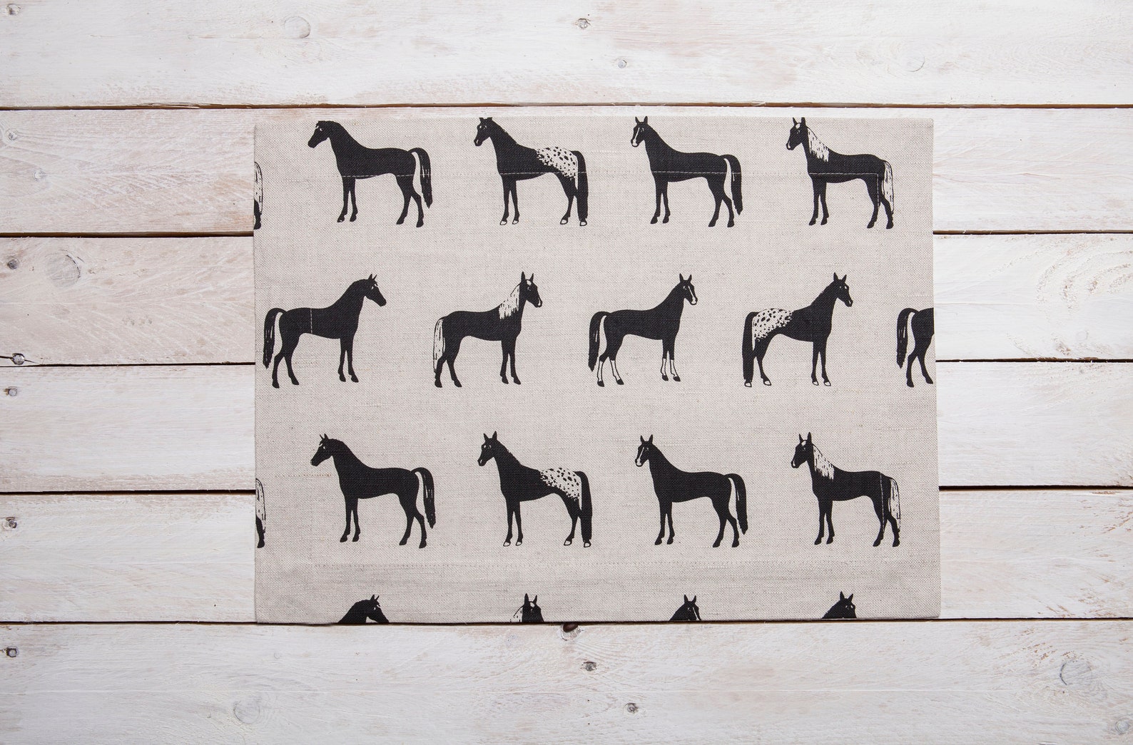 Linen Placemat Horses Design Table Placemats Table Linens Etsy