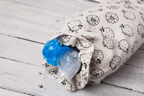 Linen plastic bag holder with a sheep design, Grocery Bag Holder, Bag  Dispenser, Plastic bag organizer, Storage, Dog waste holder - Main Image