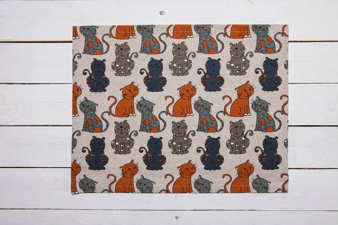 Linen Placemats, Cats Design, Table Placemats, Table Linens, Dining
