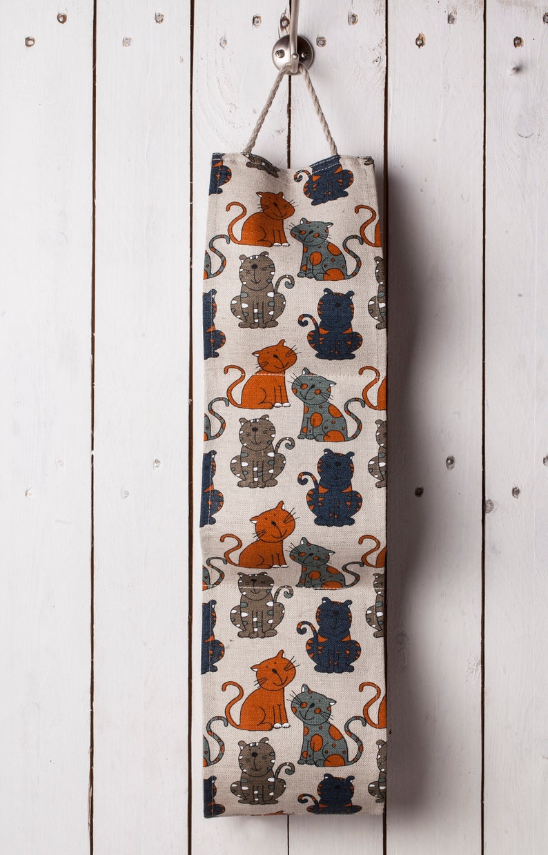 Gift for Christmas Toilet paper holder Storage toilet paper holder Bathroom decor Small bath organizer Brown cats design