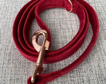 Velvet Lead Plush Lead Red Velvet Luxe Lead Christmas dog lead Fashion Lead Dog Lead