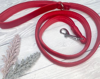 Velvet Lead Plush Lead Red Velvet Luxe Lead Christmas dog lead Fashion Lead Dog Lead