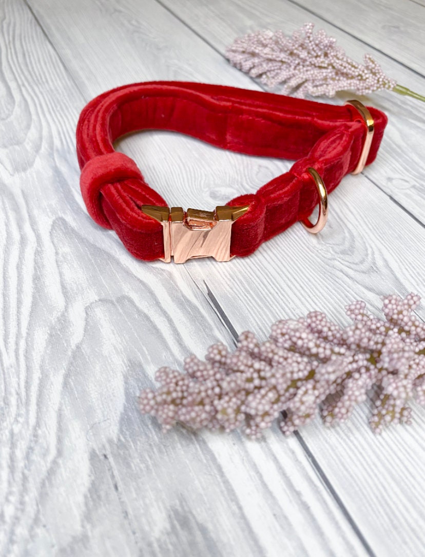 Red Velvet Luxe collar, Velvet Collar, Plush collar, Fashion Collar, …
