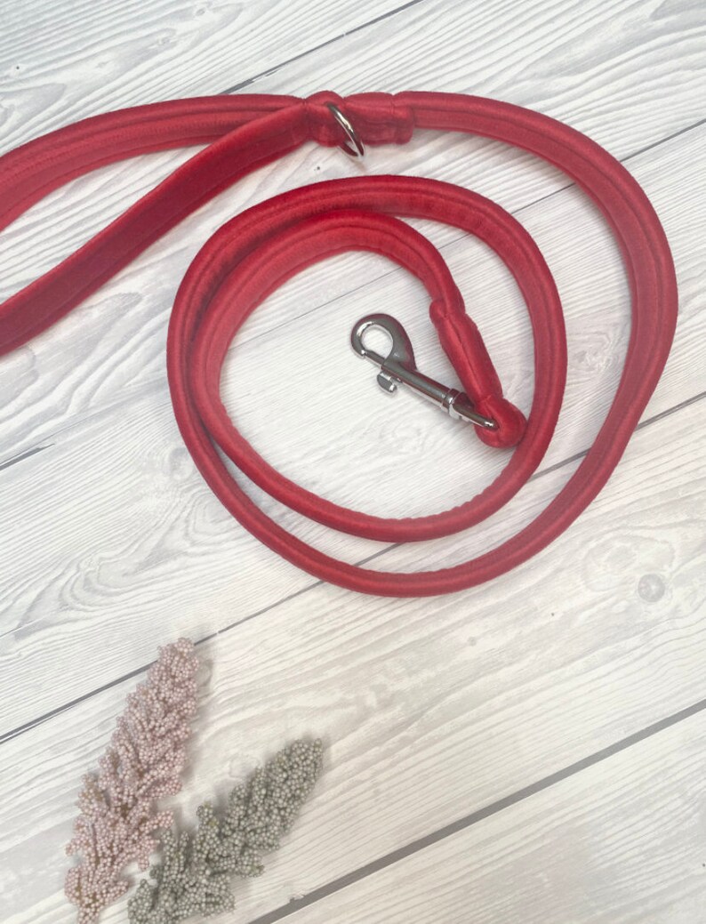 Velvet Lead Plush Lead Red Velvet Luxe Lead Christmas dog lead Fashion Lead Dog Lead