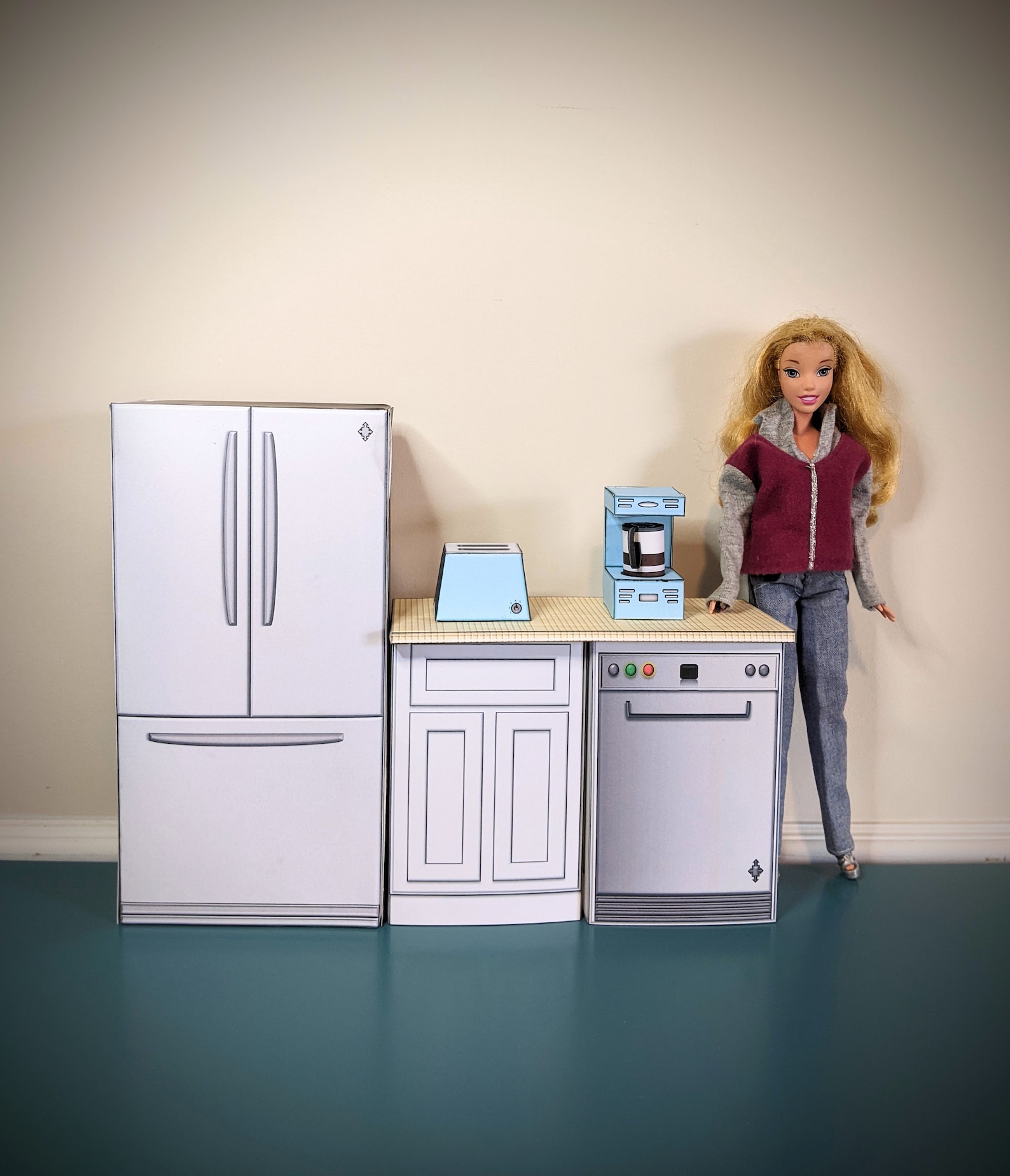 1:6 Scale Miniature Fridge Dollhouse Furniture Printable - Etsy