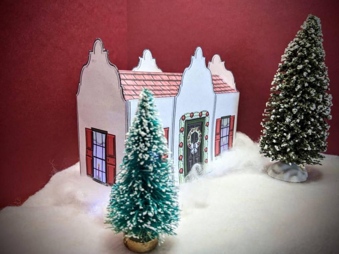 Christmas Village Kit Printable Houses Christmas Display Etsy