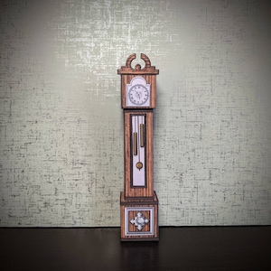 1:24 scale, miniature clock, dollhouse decor, printable download, dollhouse furniture, dollhouse kit, grandfather clock, half inch scale