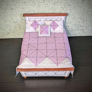 1:12 scale, miniature quilt, dollhouse bedding, printable download, shabby chic, dollhouse kit, one inch scale, rustic quilt, antique decor
