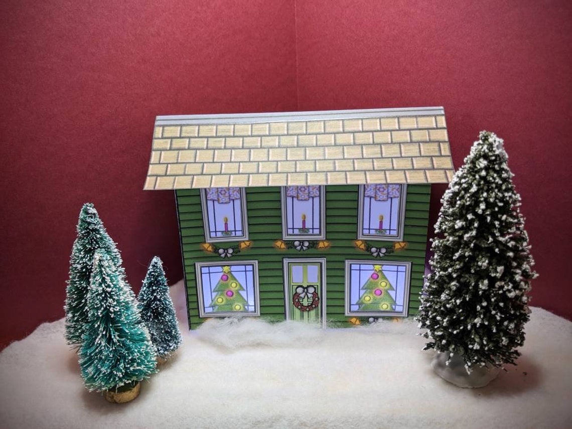 Christmas Village Kit Printable Houses Christmas Display Etsy