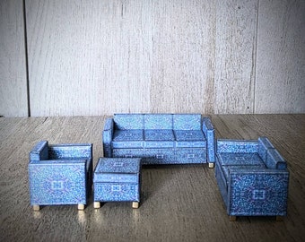 1 24 scale mini sofa, printable paper craft, digital files, modern miniatures, dollhouse kit, diorama miniatures, dollhouse couch, downloads