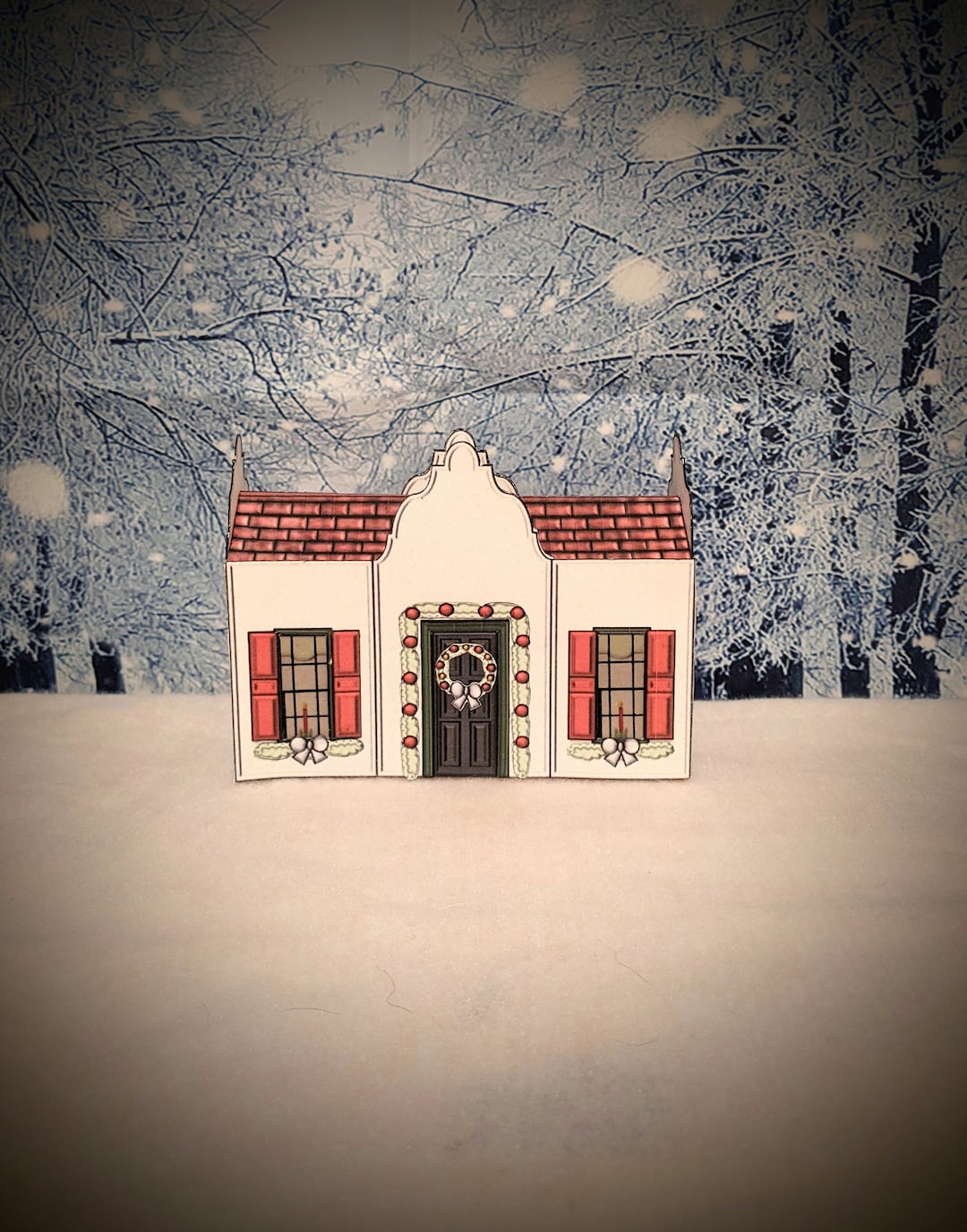 Christmas Village Kit, Printable Houses, Christmas Display, Dollhouse Kit, Christmas Ornaments