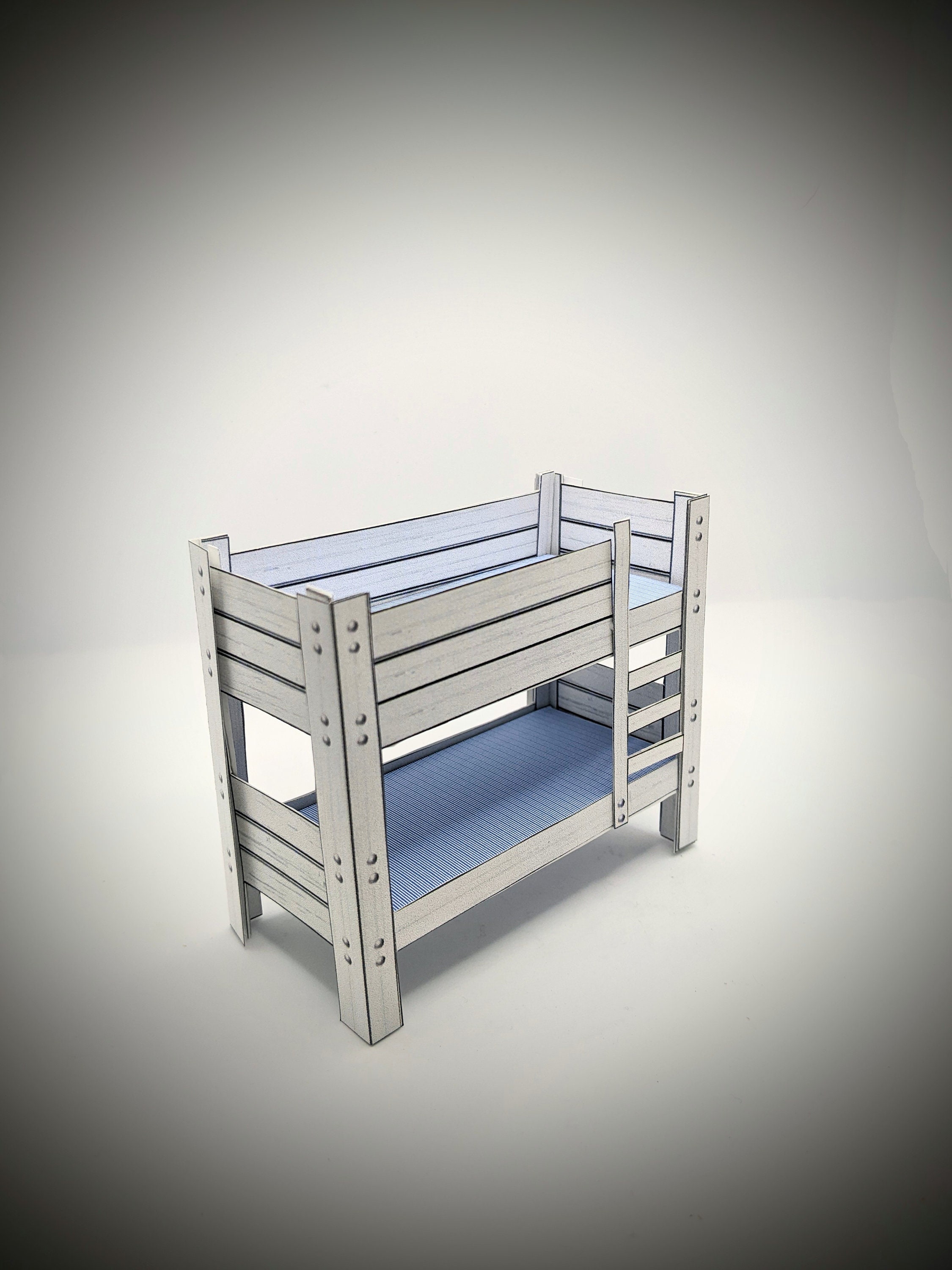 1 24 scale, miniature bedroom , dollhouse furniture, mini bed, downloadable, modern miniature, dollhouse kit, paper kits, dollhouse bunkbed