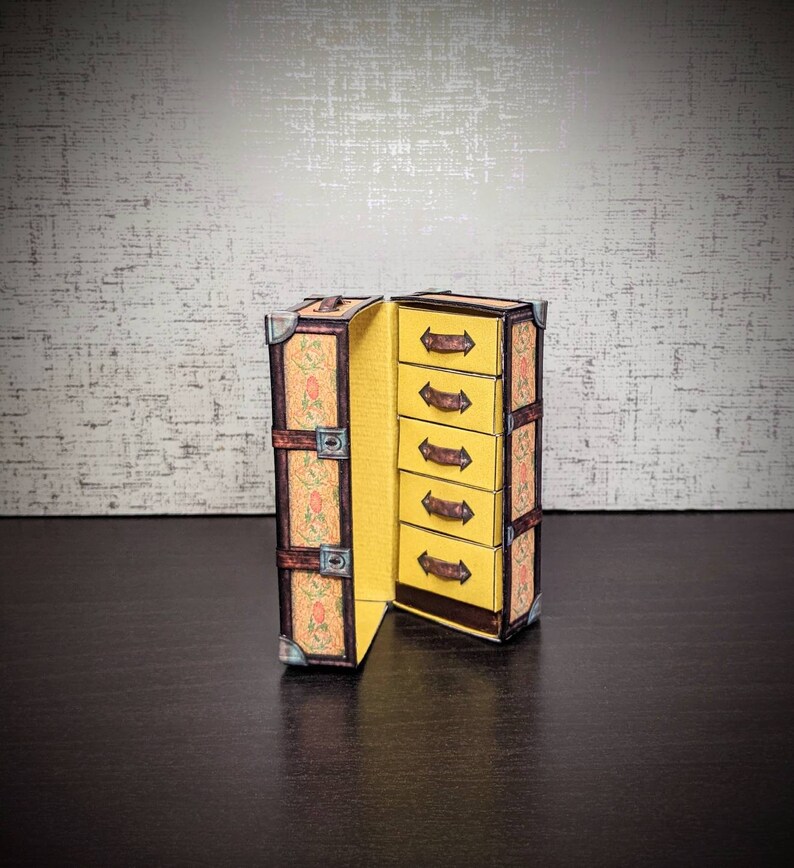 One Inch Scale Mini Steamer Trunk Dollhouse Decor Printable Etsy